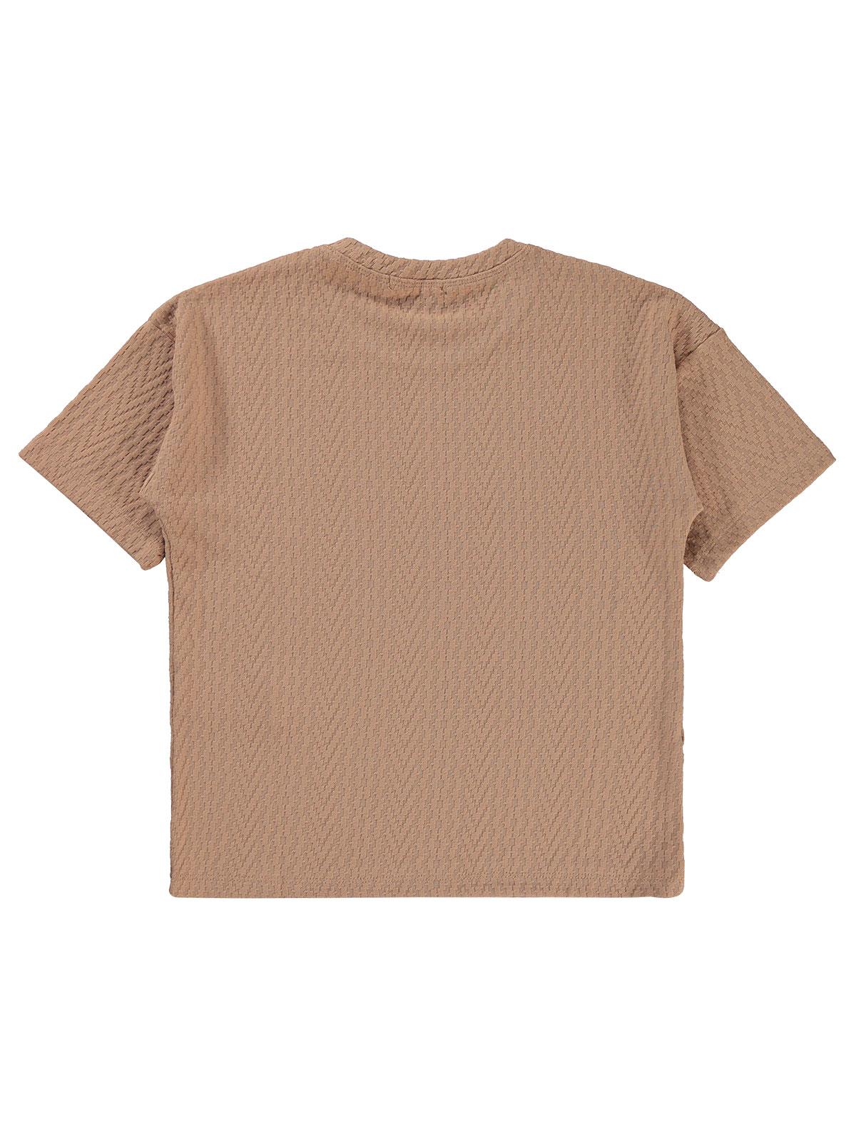 Civil Boys Kendinden Desenli 10-13 Yaş Tişört - Bej