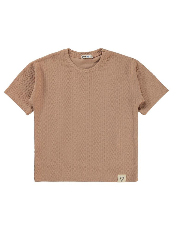 Civil Boys Kendinden Desenli 10-13 Yaş Tişört - Bej