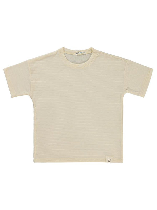 Civil Boys Kendinden Desenli 6-9 Yaş Tişört - Fil Dişi