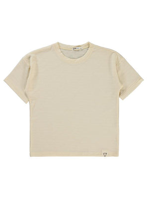 Civil Boys Kendinden Desenli 6-9 Yaş Tişört - Fil Dişi