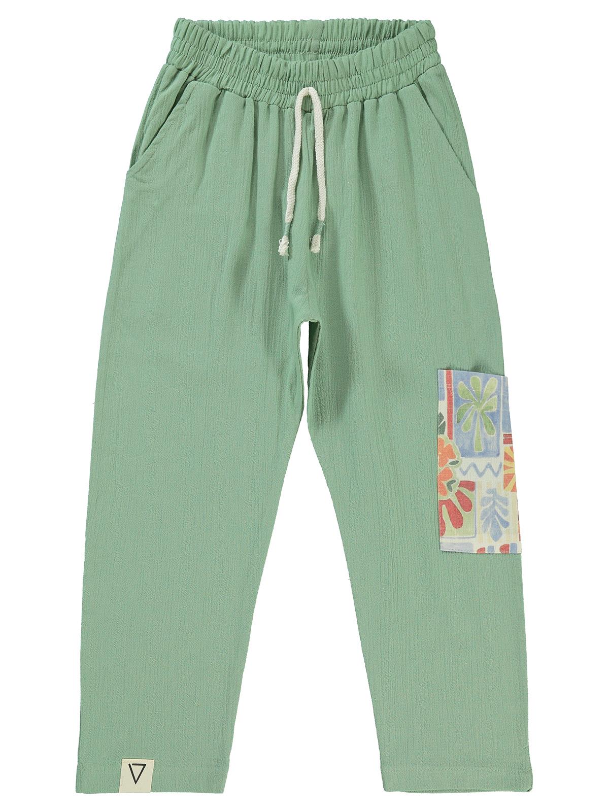 Civil Boys Desenli  Cepli 6-9 Yaş Pantolon - Yeşil