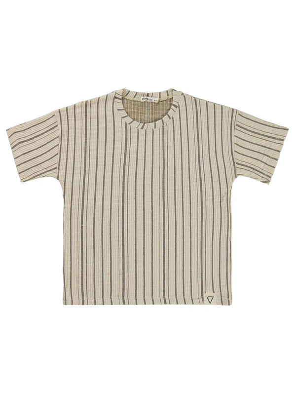 Civil Boys Kendinden Desenli 10-13 Yaş Tişört - Kahverengi