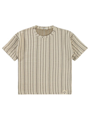 Civil Boys Kendinden Desenli 10-13 Yaş Tişört - Kahve