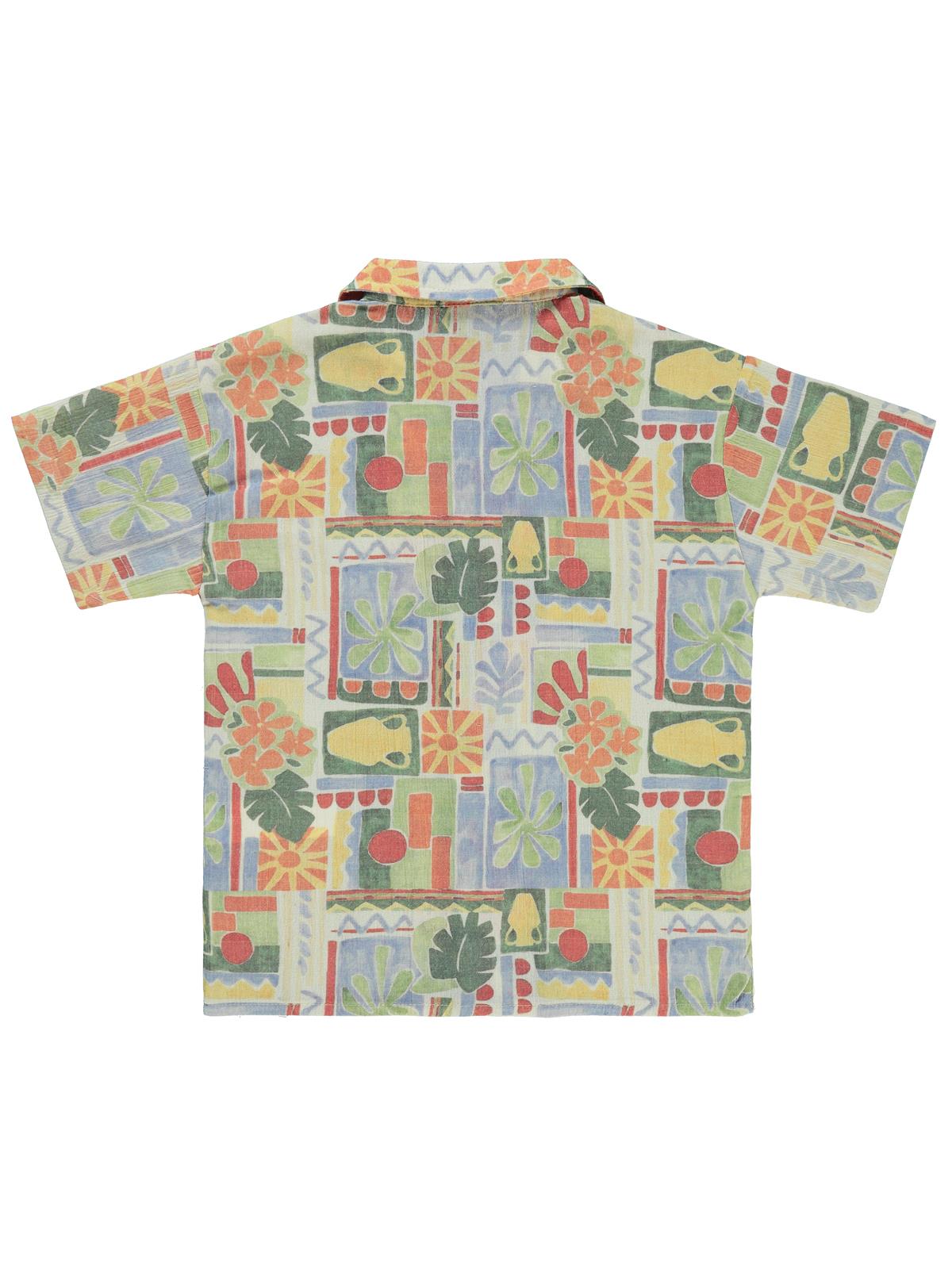 Civil Boys Kendinden Desenli Düz Cepli 6-9 Yaş Gömlek - Ekru