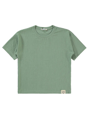 Civil Boys Kendinden Desenli 6-9 Yaş Tişört - Haki