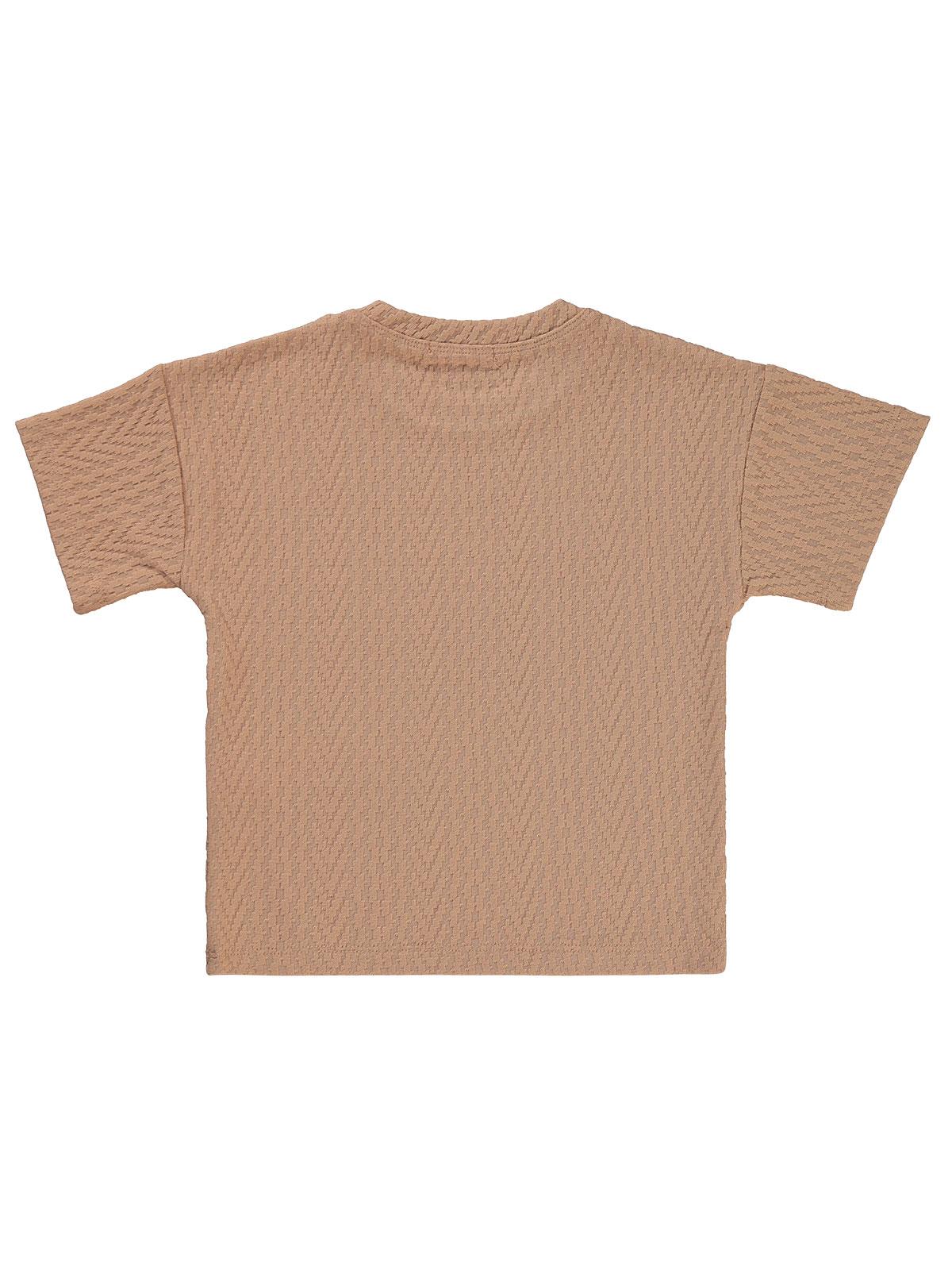 Civil Boys Kendinden Desenli 2-5 Yaş Tişört - Bej