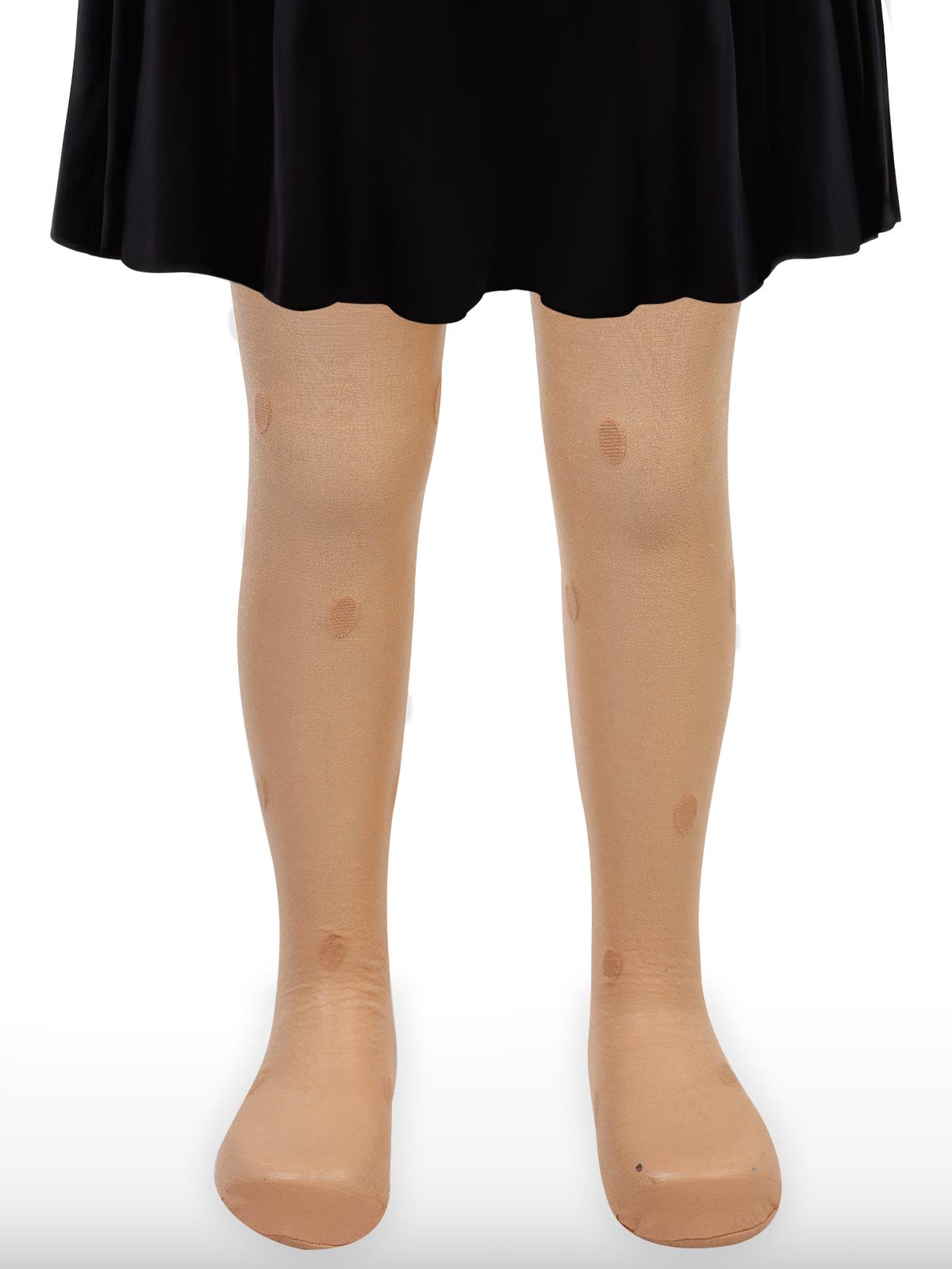 Civil Girls Fit Puanlı Kalp 2-6 Yaş Külotlu Çorap - Bej