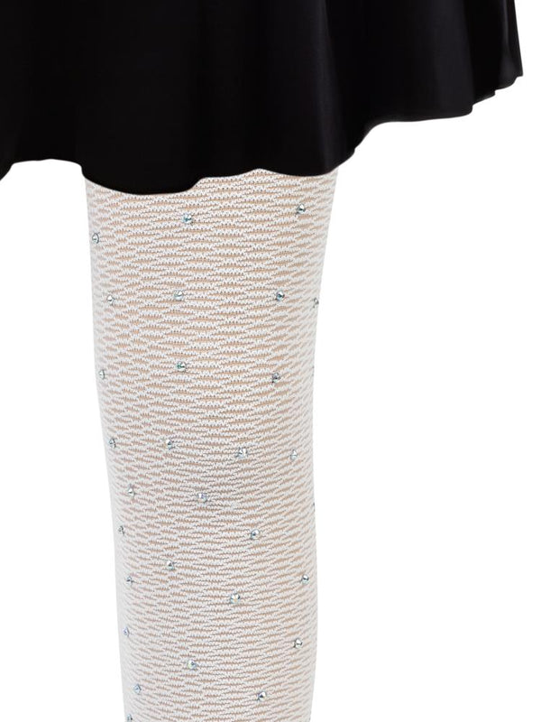 Civil Girls File Petek Desen Taşlı 2-12 Yaş Külotlu Çorap - Ekru