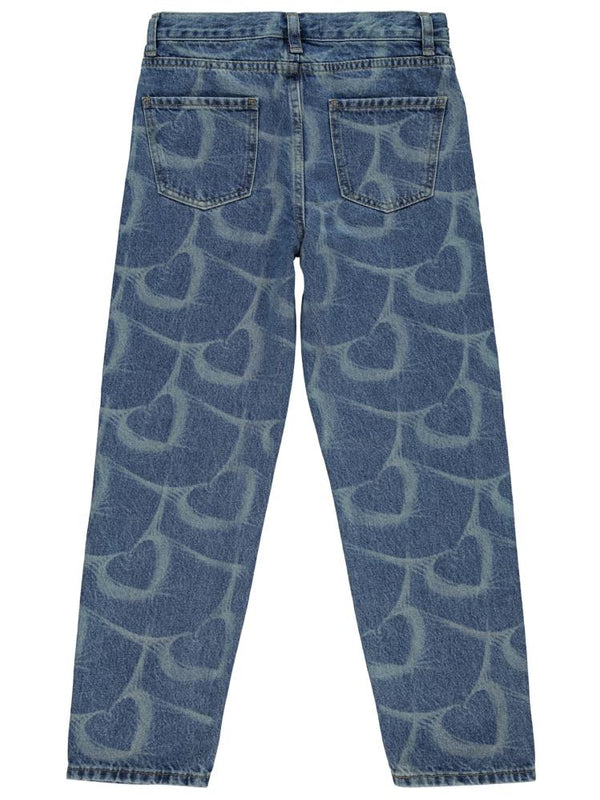 Civil Girls Kalp Baskılı 10-13 Yaş Pantolon - Mavi