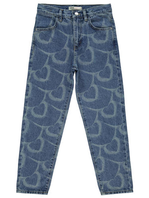 Civil Girls Kalp Baskılı 10-13 Yaş Pantolon - Mavi