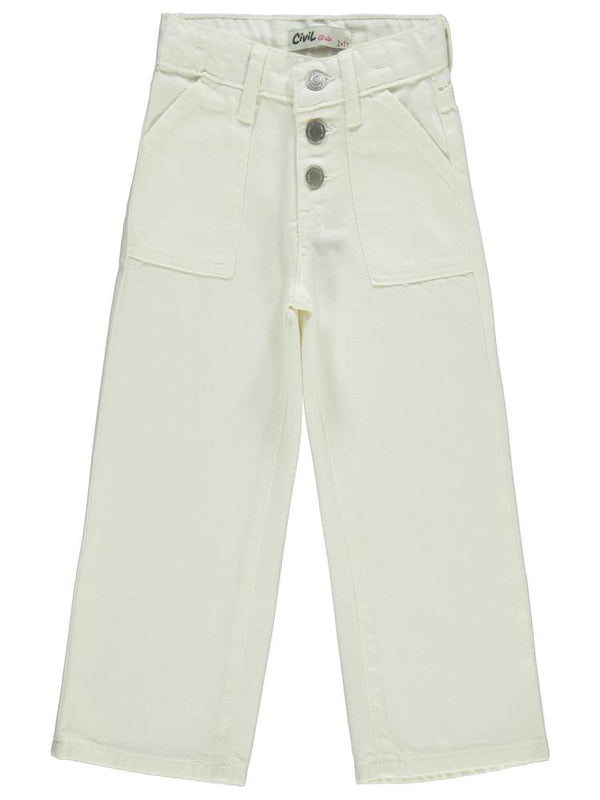 Civil Girls Cepli 2-5 Yaş Pantolon - Beyaz