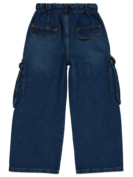 Civil Girls Büyük Cepli  6-9 Yaş Pantolon - Mavi