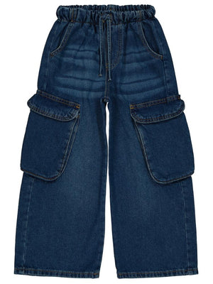 Civil Girls Büyük Cepli  10-13 Yaş Pantolon - Mavi