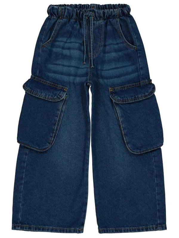 Civil Girls Büyük Cepli  6-9 Yaş Pantolon - Mavi