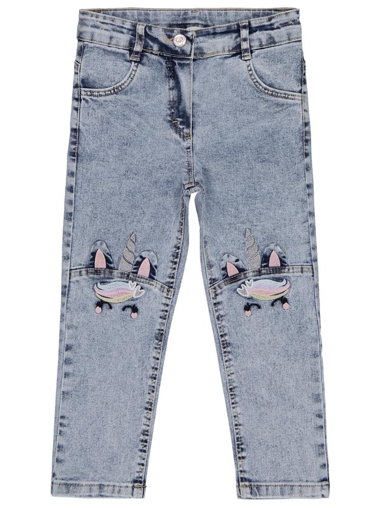 Civil Girls Unicorn Nakışlı 2-5 Yaş Pantolon - Mavi