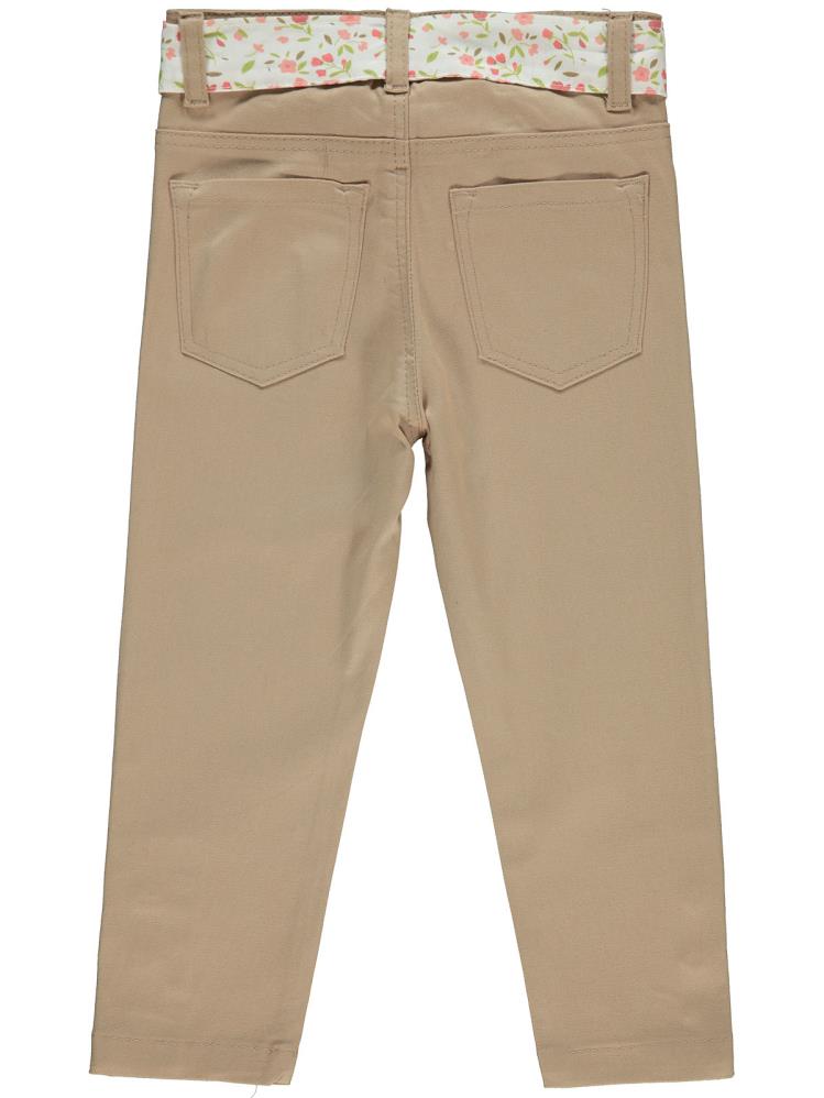 Civil Girls Renkli Kemerli 2-5 Yaş Pantolon - Bej