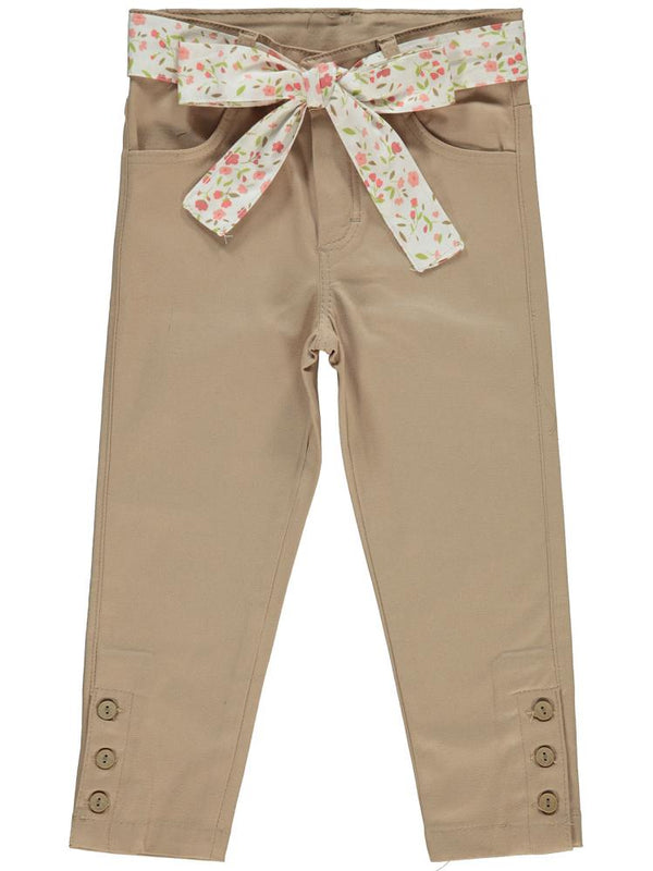 Civil Girls Renkli Kemerli 2-5 Yaş Pantolon - Bej