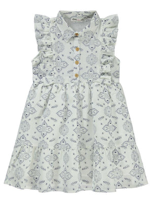 Civil Girls Düğmeli 6-9 Yaş Elbise - Lacivert