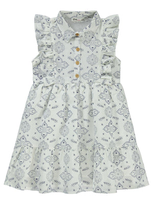 Civil Girls Düğmeli 6-9 Yaş Elbise - Lacivert