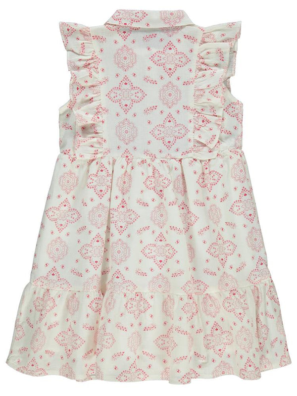 Civil Girls Düğmeli 6-9 Yaş Elbise - Pembe