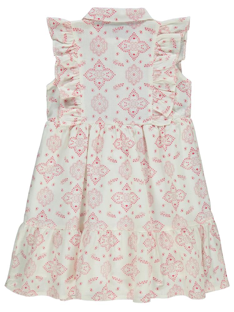 Civil Girls Düğmeli 6-9 Yaş Elbise - Pembe