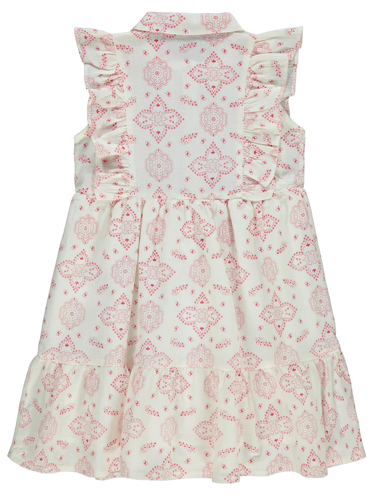 Civil Girls Düğmeli 6-9 Yaş Elbise - Pembe