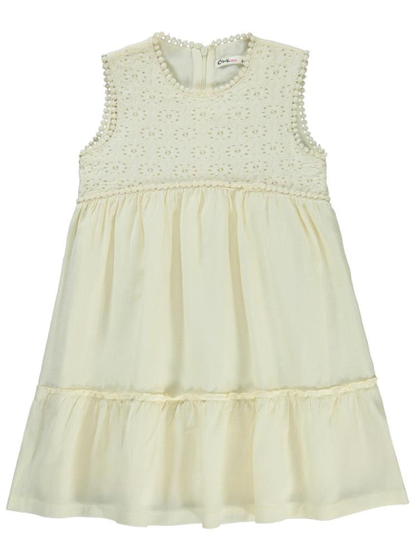 Civil Girls Natural 6-9 Yaş Elbise - Bej