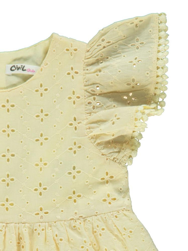 Civil Girls Dantel 2-5 Yaş Elbise - Sarı