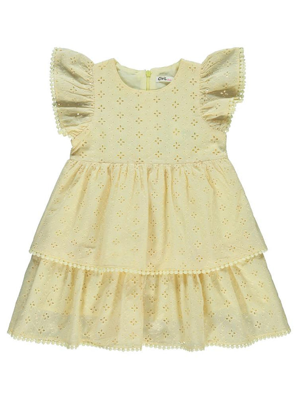 Civil Girls Dantel 2-5 Yaş Elbise - Sarı