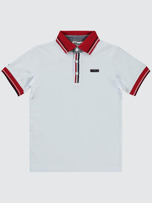 Civil Boys Polo Edition Nakışlı 6-9 Yaş Tişört - Beyaz