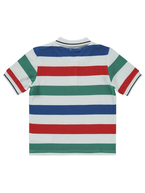 Civil Boys Çizgili 10-13 Yaş Tişört - Beyaz