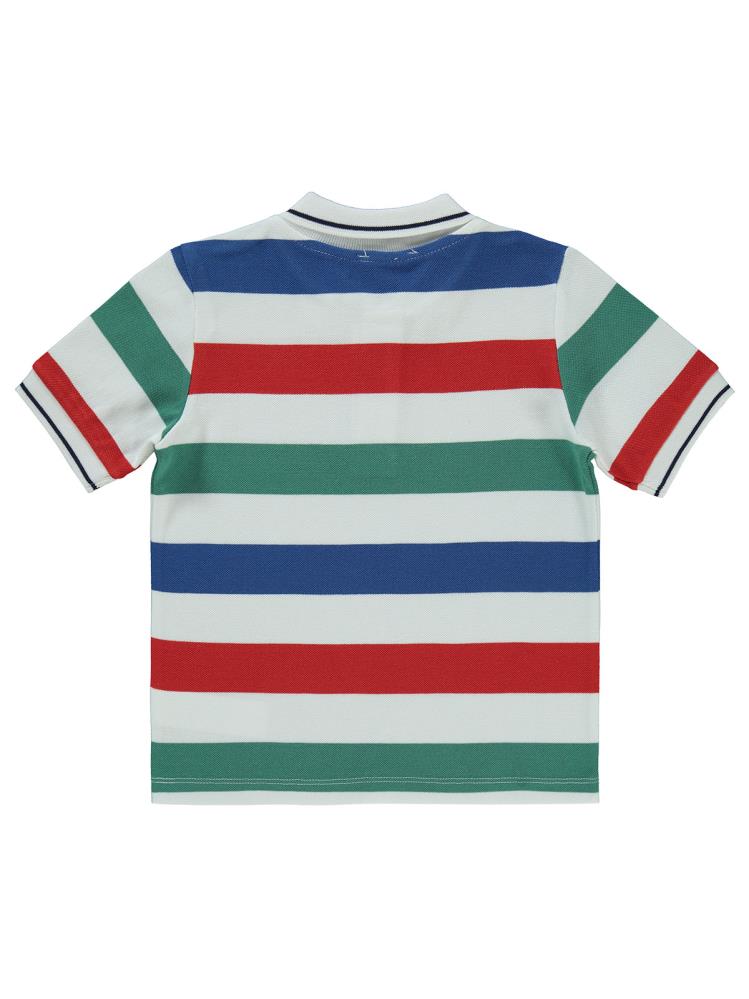 Civil Boys Çizgili 10-13 Yaş Tişört - Beyaz