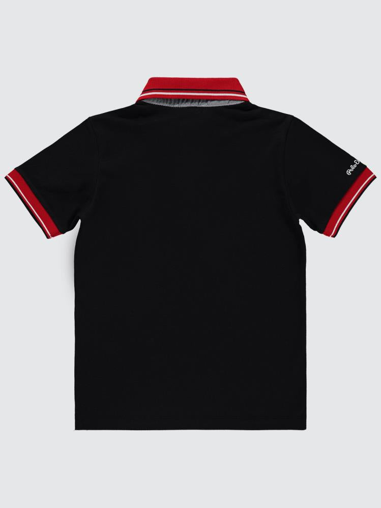 Civil Boys Polo Edition Nakışlı 6-9 Yaş Tişört - Siyah