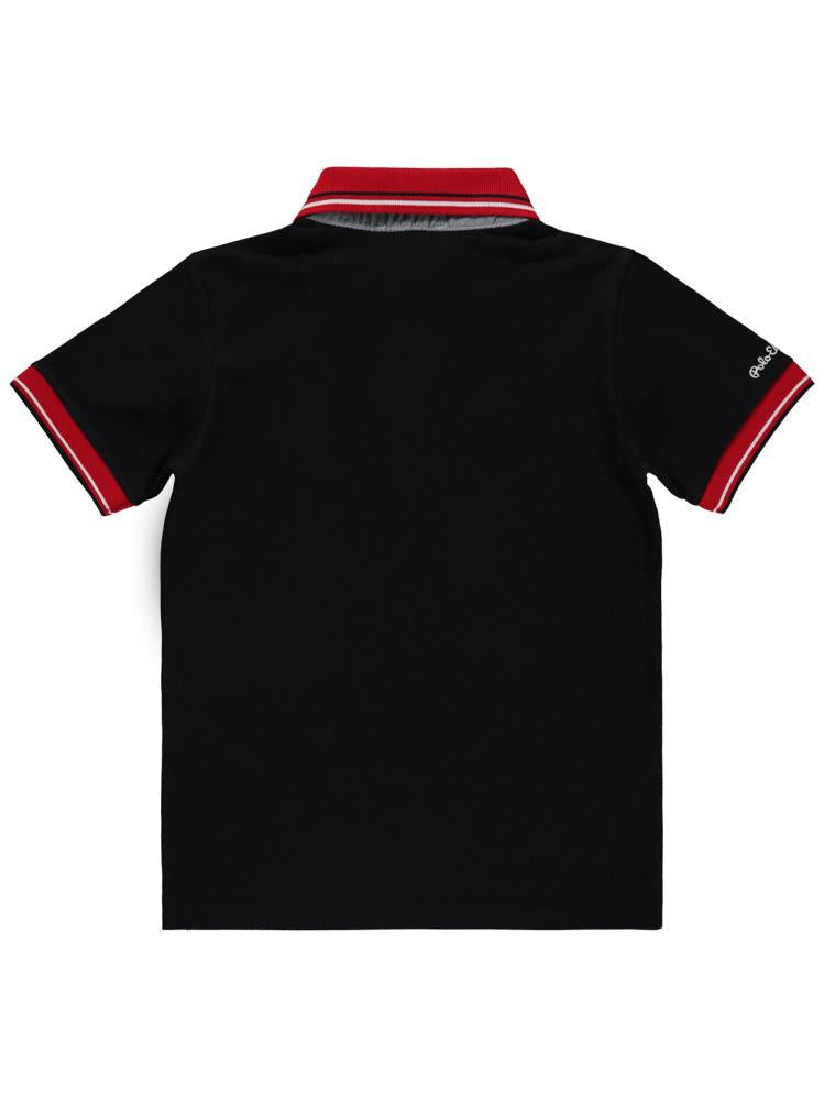 Civil Boys Polo Edition Nakışlı 10-13 Yaş Tişört - Siyah