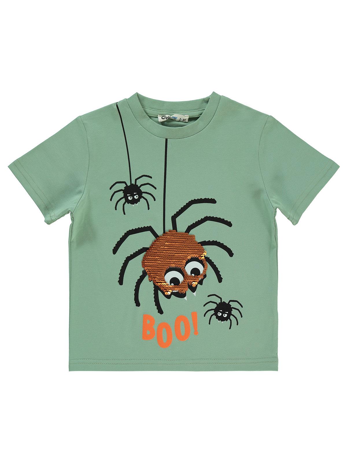 Civil Boys Örümcek Baskılı 2-5 Yaş Tişört - Haki