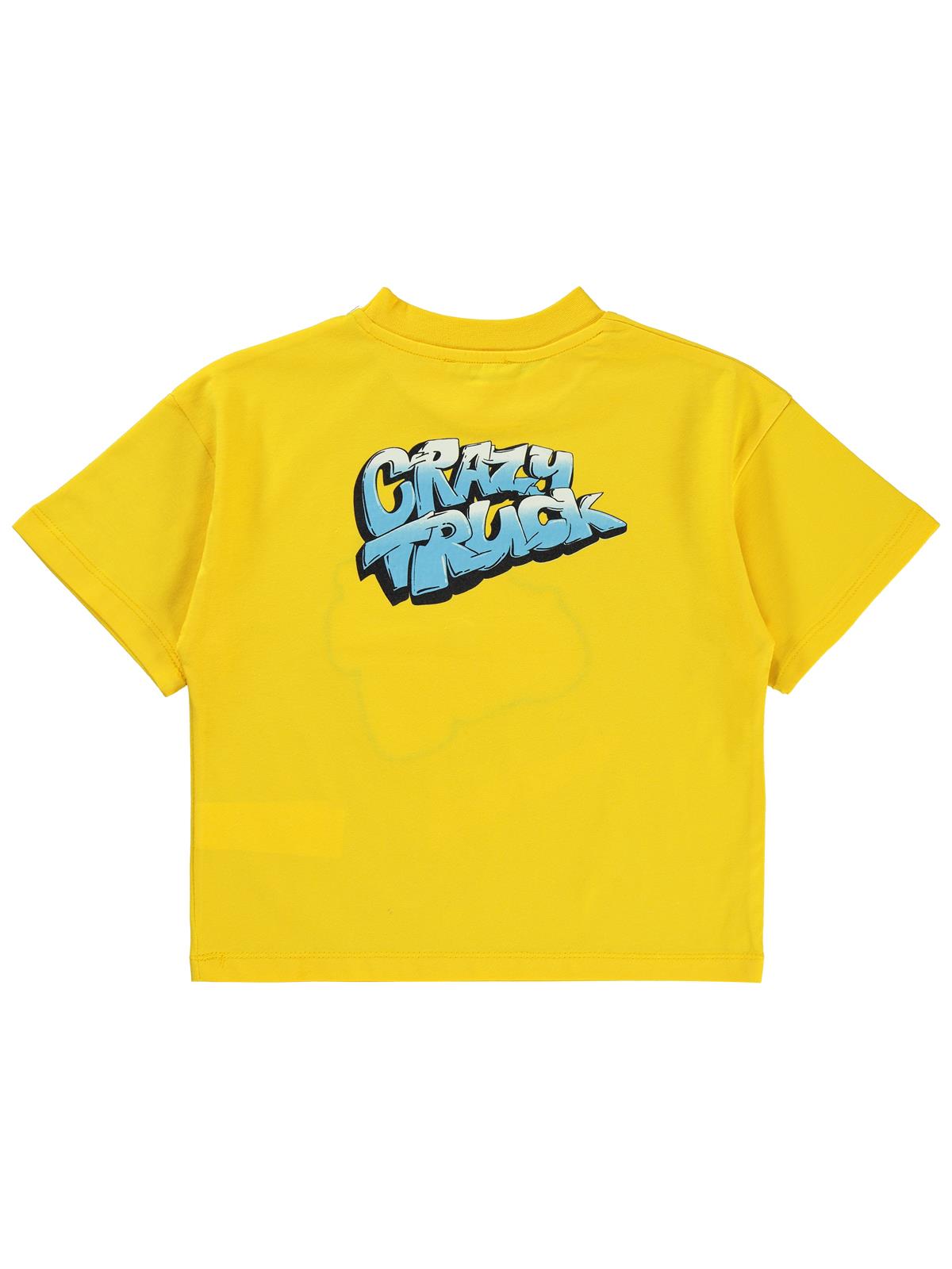 Civil Boys Crazy Truck Baskılı 2-5 Yaş Tişört - Sarı