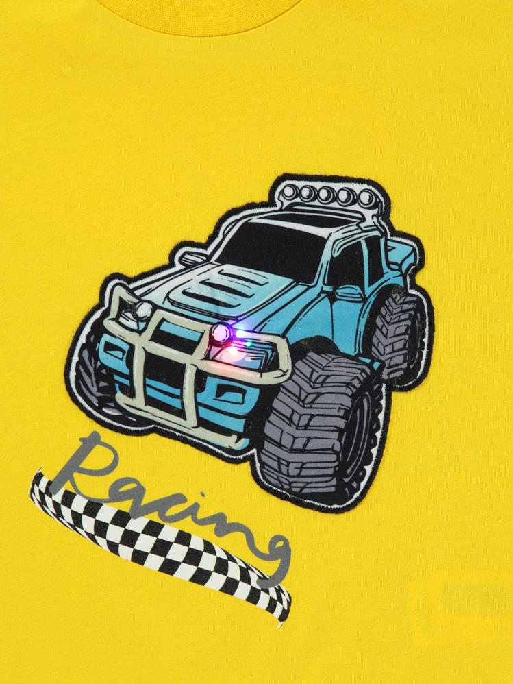 Civil Boys Crazy Truck Baskılı 2-5 Yaş Tişört - Sarı