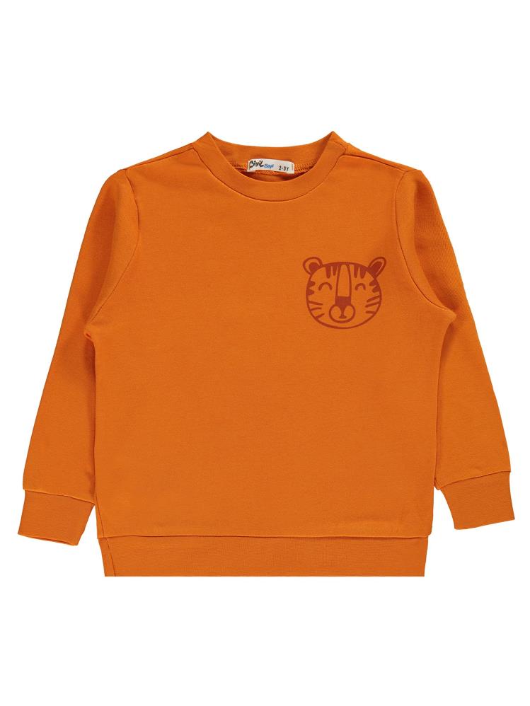 Civil Boys Aslan Baskılı 2-5 Yaş Sweatshirt - Turuncu
