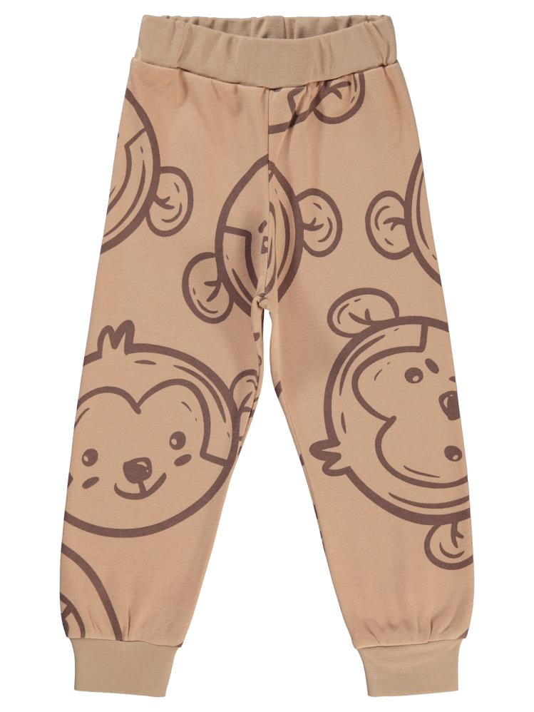 Civil Boys Empirme Maymun Baskılı 2-5 Yaş Eşofman Altı - Bej