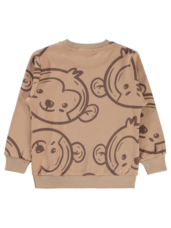 Civil Boys Empirme Maymun Baskılı 2-5 Yaş Sweatshirt - Bej