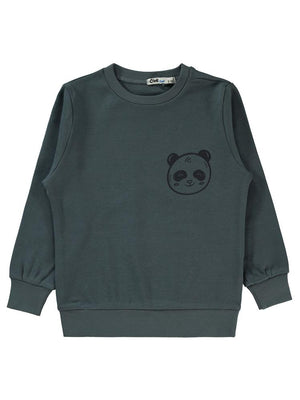 Civil Boys Panda Baskılı 2-5 Yaş Sweatshirt - Gri