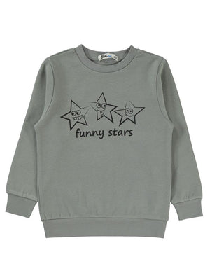 Civil Boys Funny Stars 2-5 Yaş Sweatshirt - Gri