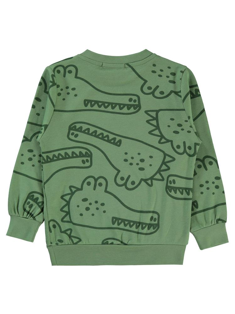 Civil Boys Empirme Timsah Baskılı 2-5 Yaş Sweatshirt - Haki