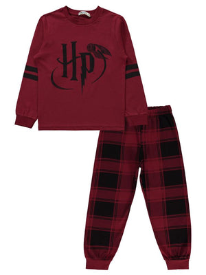 Harry Potter HP Baskılı 10-13 Yaş Pijama Takımı - Bordo
