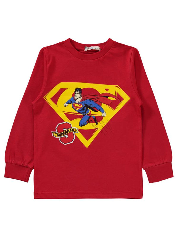 Superman Süperman Baskılı 2-5 Yaş Pijama Takımı - Kırmızı