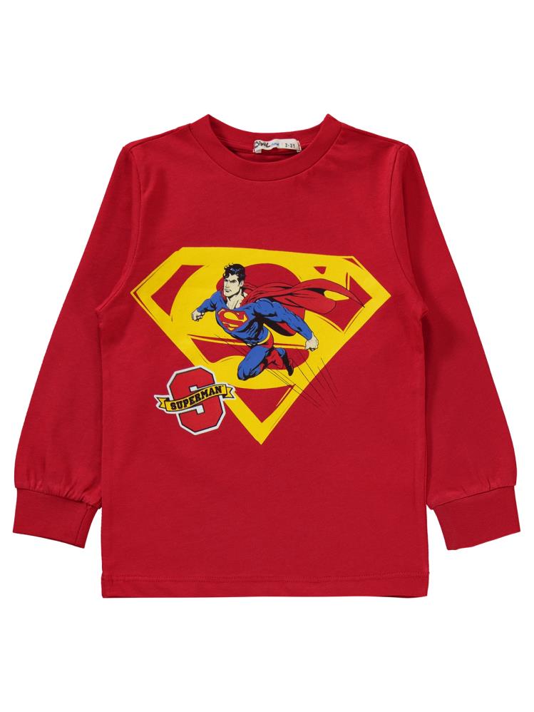 Superman Süperman Baskılı 2-5 Yaş Pijama Takımı - Kırmızı