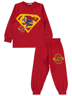 Superman Süperman Baskılı 2-5 Yaş Pijama Takımı - Kırmızı