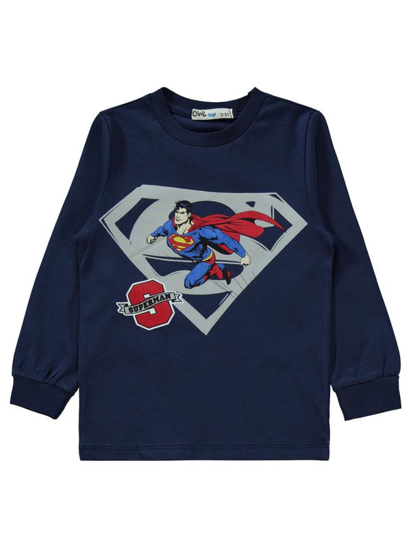 Superman Süperman Baskılı 2-5 Yaş Pijama Takımı - Lacivert