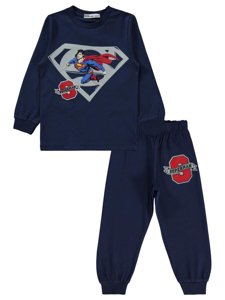 Superman Süperman Baskılı 2-5 Yaş Pijama Takımı - Lacivert