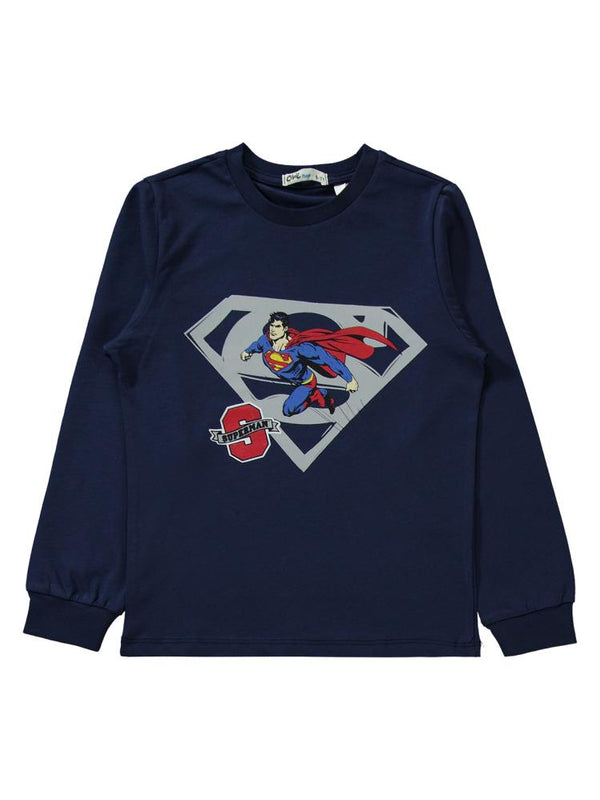Superman Süperman Baskılı 6-9 Yaş Pijama Takımı - Lacivert